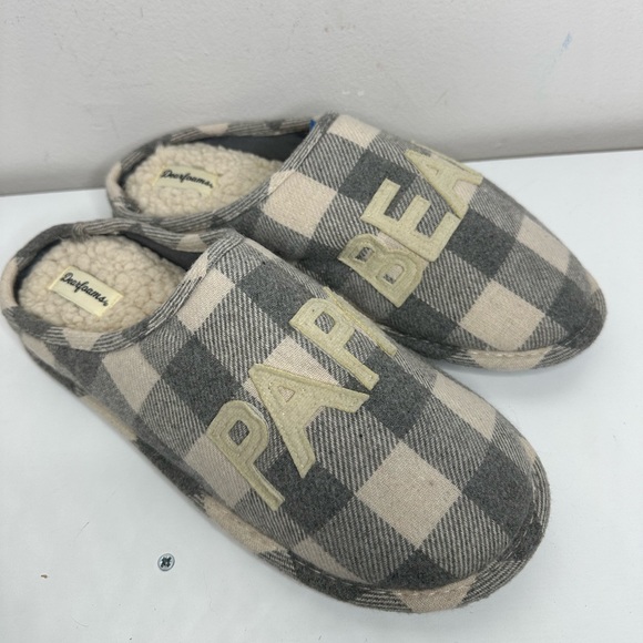 Dearfoams Men's Papa Bear Buffalo Checker Print Slippers Size Medium 9-10 NWOT - Picture 4 of 9
